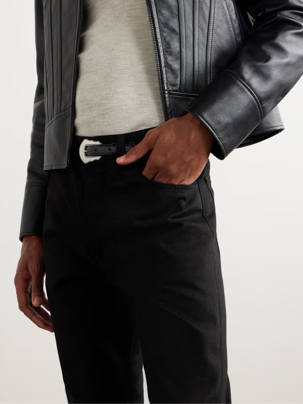 CELINE HOMME 1.8cm Leather Belt